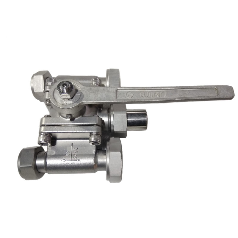 Máy van bóng ba chiều lạnh bằng thép không gỉ với đĩa nổ LNG/LOX/LN2/LAR