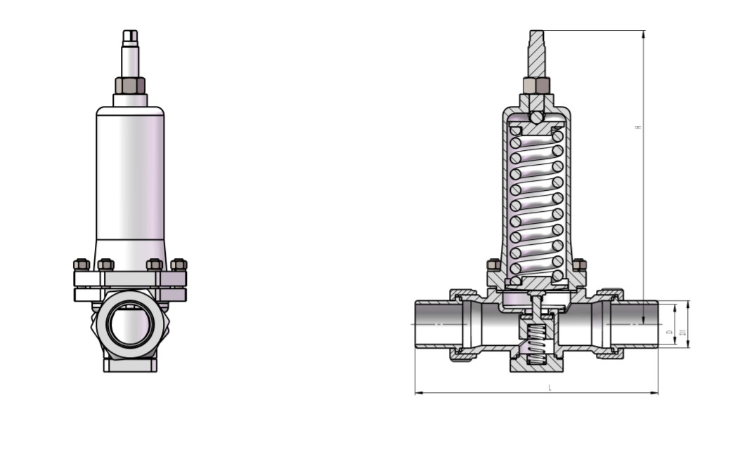 PN25 Máy điều chỉnh áp suất van điều khiển lạnh Dòng chảy lớn -196 ~ + 80 °C Đối với LNG LOX LIN